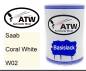 Preview: Saab, Coral White, W02: 500ml Lackdose, von ATW Autoteile West.